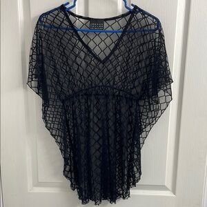 Jordan Taylor Black Mesh BeachCoverup  Size XS /S